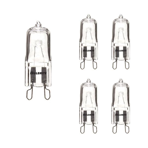 Bulbrite 100W Dimmable Clear T4 Bi-Pin G9 Mini Halogen Light Bulbs, 5PK 860833 - main