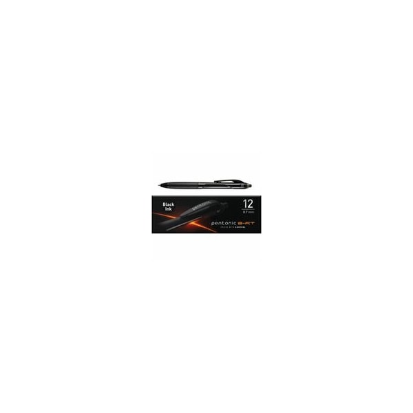 Pentonic Retractable Ballpoint Pens, 0.7 mm Fine Pen Point, Retractable, Black Ink, Nickel Silver Tip, 48PK PEN12120 - main