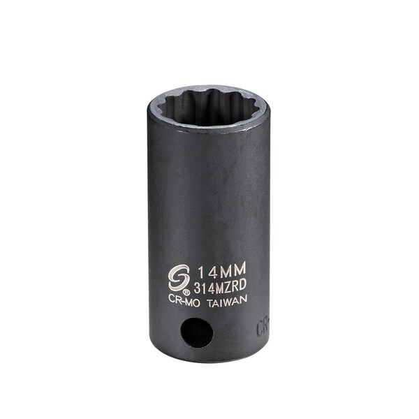 Sunex 3/8 in Drive 14Mm 12Pt Semi-Deep Impact Socket 314MZRD - main