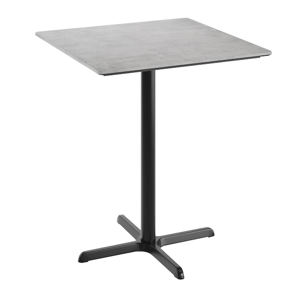 Flash Furniture 36" Square Tabletop, Seamless Surface Technology, Gray Faux Concrete, 30x30 Black Bar Height X-Base ST-SQ36-CMGY-T3030B-GG - main