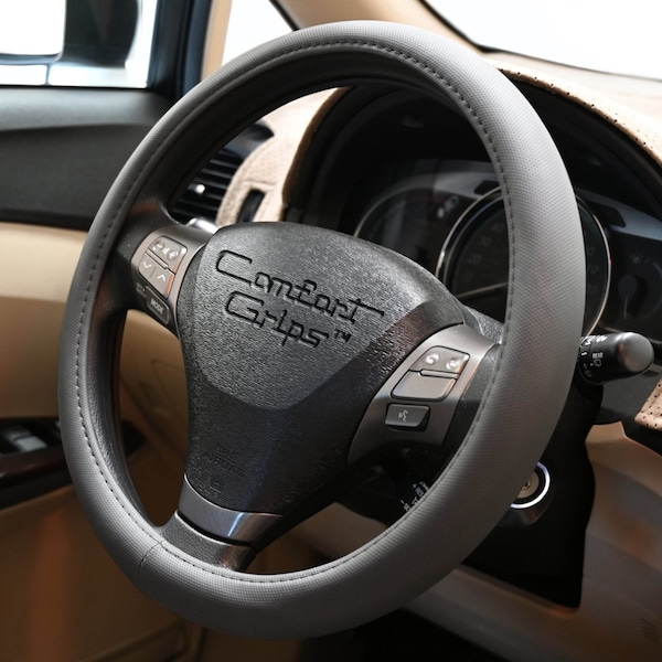 Dash Designs Comfort Grips Sedona Grip 15.5in - 16.5in Steering Wheel Cover - Grey 3333GY - main