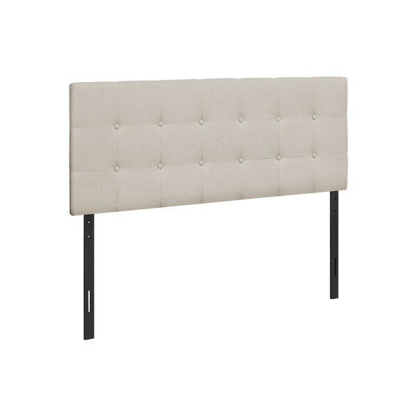 Homeroots Beige Linen Blend Upholstered Full Headboard 490174 - main