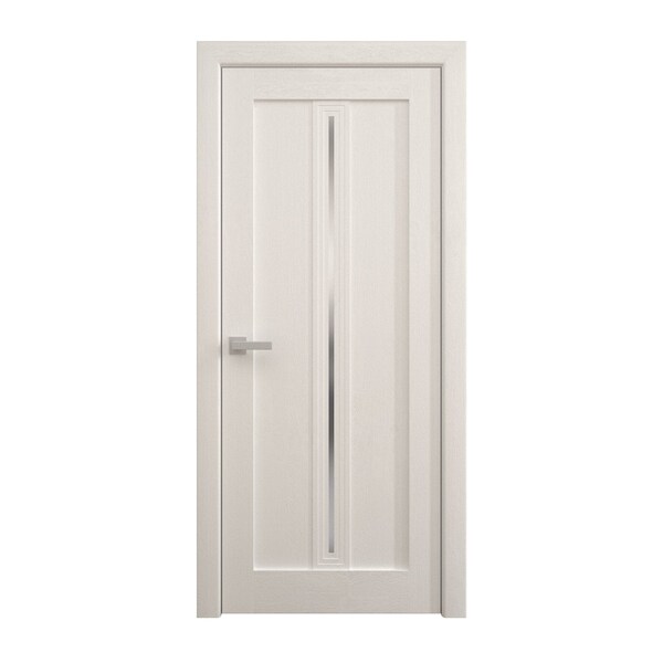 Sartodoors Interior Solid French Door 30 x 96 inches, Ego 5014 Painted White Oak, Single Regular Panel Frame EGO5014ID-PWO-3096 - main