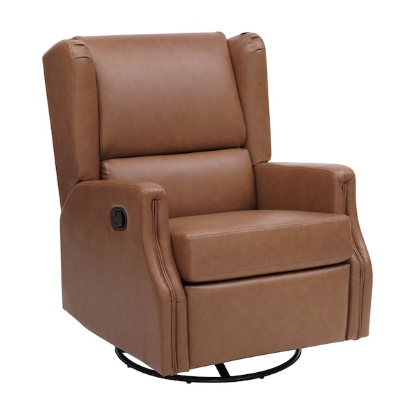 Flash Furniture Omma Swivel Glider Rocker Recliner Chair, Manual 360 Degree Swivel Wingback Recliner CY-RAC-537-CGNPU-GG - main