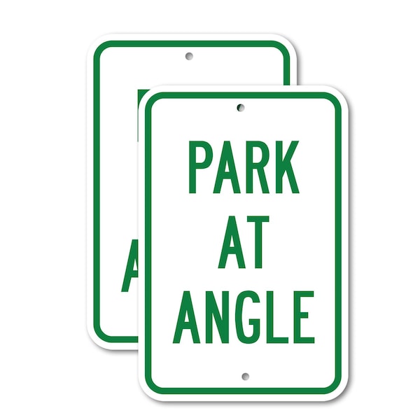 Signmission Park At Angle, 12'' X 18'' 2 Signs, Heavy Gauge Aluminum, 2PK A-1218-2PACK-2849 - main