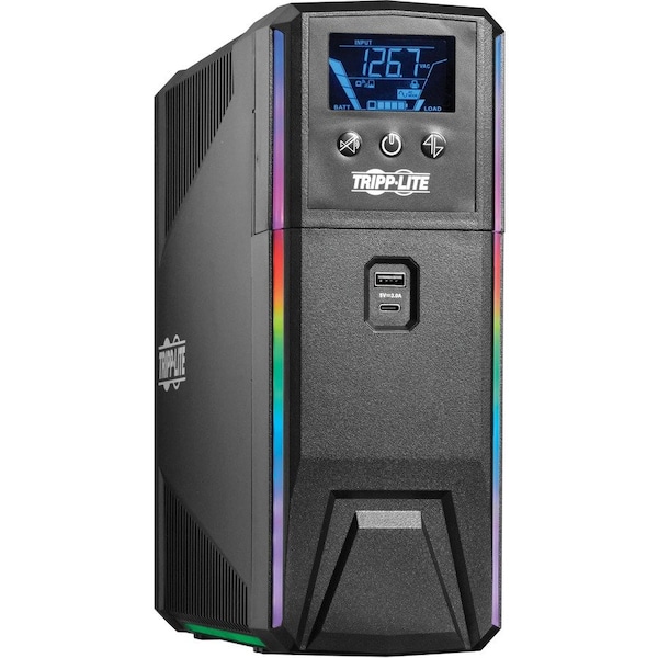 Eaton Tripp Lite Series 1000VA 600W 120V Pure Sine Wave Gaming UPS Battery Backup - LCD, AVR, RGB SMART1000PSGLCD - main