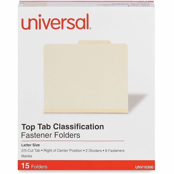 Universal Universal Manila Classification Folders, Letter, Six-Section, 15/Box UNV10300*** - main