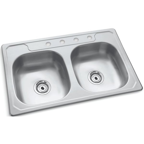 Sterling Sink, Kitchen, 2-Bowl Ss 6 in. Deep 14633-4-NA - main