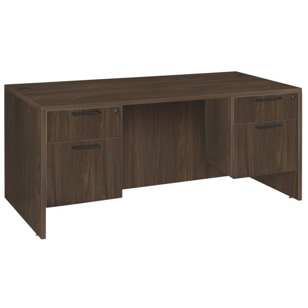 Regency Pedestal Desks, 29 in H, 66 in W X Wood, Neo Walnut LDP6630NW - main