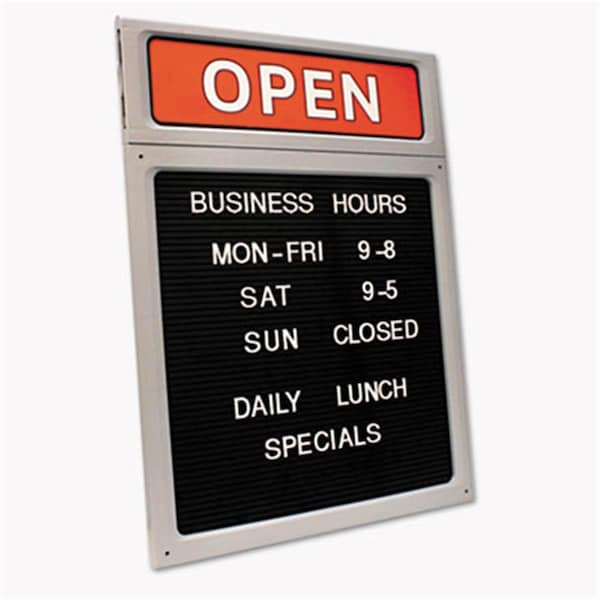 Consolidated Stamp Consolidated Stamp Message-Business Hours Sign- 15 x 20.5- Black-Red 98221 - main
