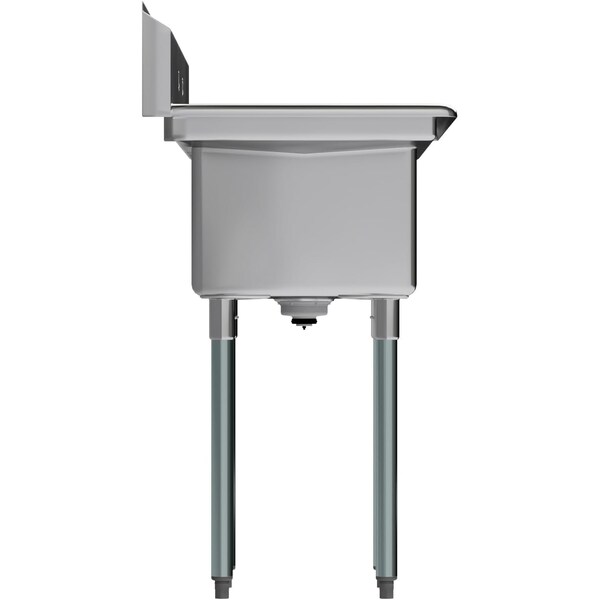 Amgood 38 in. x 22 in. Stainless Steel One Compartment Sink with 16 in. x 14 in. Bowl and Dual 12 in. Drainboards AMG SINK S1C-141611-12LR-NF-Z - main