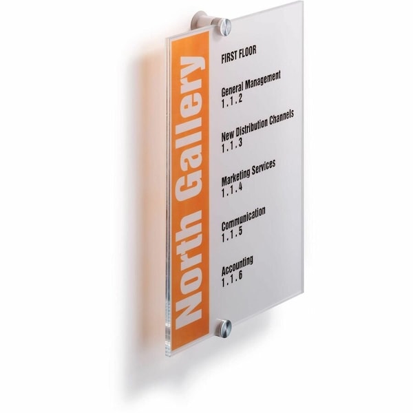 Durable Office Products Crystal Sign, 8-3/8"Wx11-3/4"H 482519 - main
