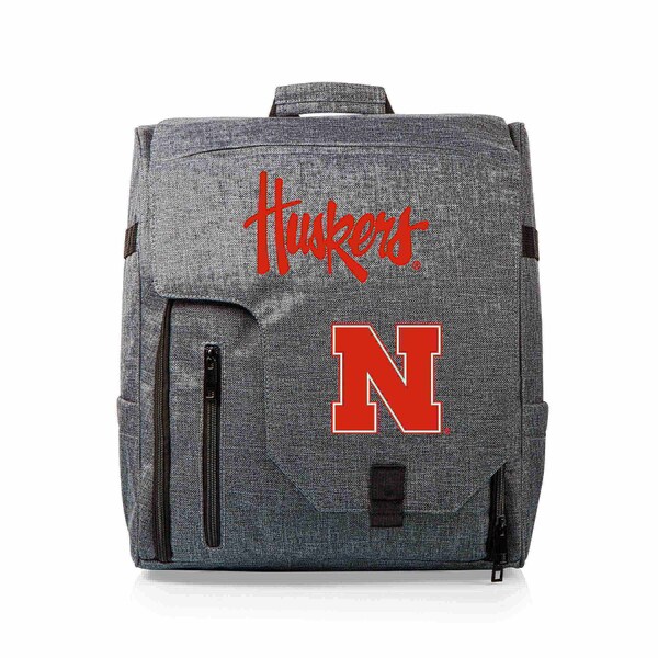 Picnic Time Family Of Brands Nebraska Cornhuskers - Commuter Travel Backpack Cooler, Heathered Gray 651-00-105-404-0 - main