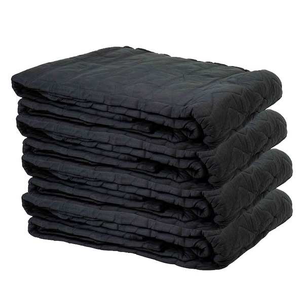 Mytee Products 48 inx48 in Black Sound Dampening Moving Blanket w/ Grommets - Cotton/Woven, 4PK MB-SB4848-1x4 - main