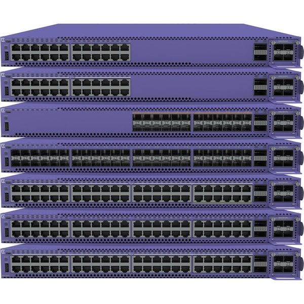 Extreme Networks ExtremeSwitching 5520 24 10/100/1000BASET FDX/HDX 802.3bt 90W PoE 2 stacking/QSFP28 1 unpopulated V 5520-24W - main