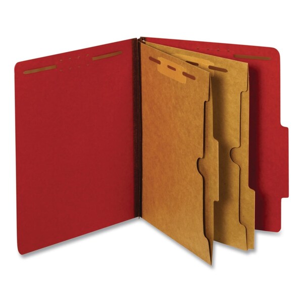 Pendaflex HD Pressboard Folder, Expands 2.5", 2 Full-Pocket Dividers, 6 Fasteners, Letter, Red, 10PK 24082P - main