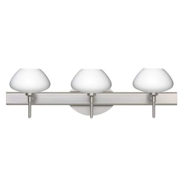 Besa Lighting Peri Vanity, Opal Matte, Satin Nickel Finish, 3x40W Halogen 3SW-541007-SN - main