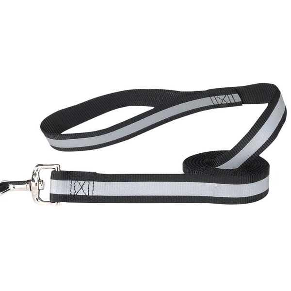 Guardian Gear Reflective Dog Lead, 6 ft L, 1 in W, Nylon Line, Black, Fastening Method: Swivel Clip ZA985 66 17 - main