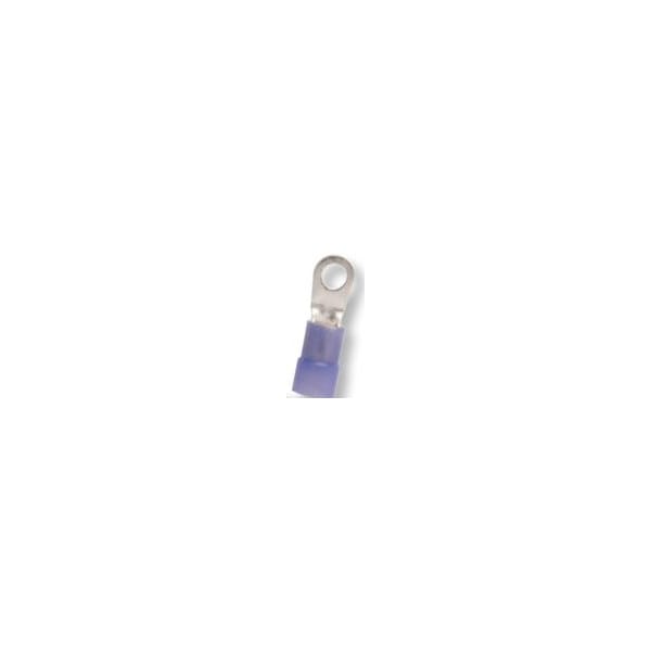 Hillsdale Terminal Ring Terminal, 3/8 in Stud Size, 6 AWG, 600 V, Nylon Insulated, 250 PK 50618N - main