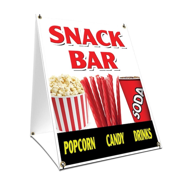 Signmission Snack Bar, 36 Inch x 24 Inch A-frame Yard Sign, Plastic Sign SBC-2436-Snack Bar - main