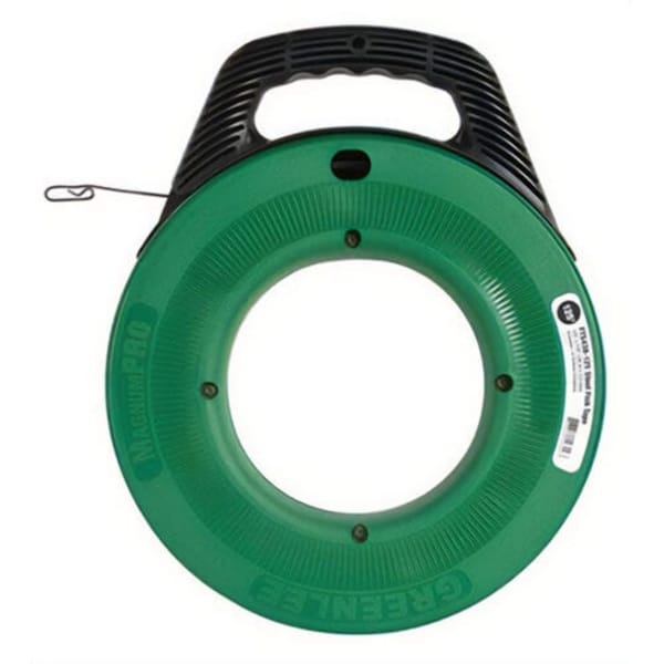 Greenlee Fish Tape, 1/8 in W Tape, 125 ft L Tape, Flat Profile, Steel Tape FTS438-125BP - main