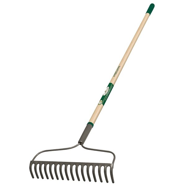 Landscapers Select Bow Rake, 16 in W Head, 16 -Tine, Steel Tine, 54 in L Handle 34582 - main