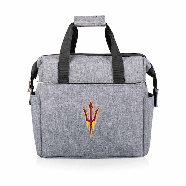 Picnic Time Family Of Brands NCAA Arizona State Sun Devils On The Go Lunch Bag Cooler - Soft Cooler Lunch Box, Heathered Gray 510-00-105-024-0 - main