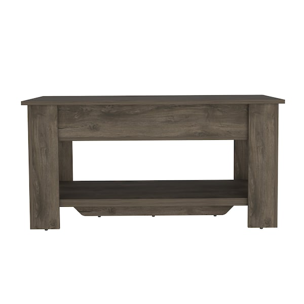 Homeroots 40in Dark Brown Wood Storage Bench With Flip Top 477604 - main