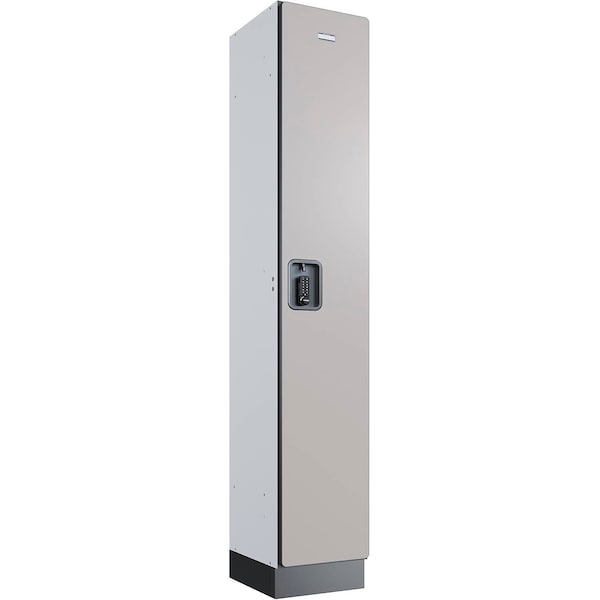 Global Industrial 1-Tier 1 Door Digital Wood Locker, 12"W x 15"D x 76"H, Gray, Assembled 299250 - main