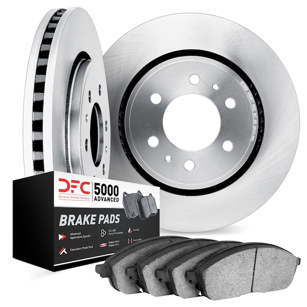 Dynamic Friction Co DFC Brake Rotor with 5000 Advanced Brake Pads 6502-44001 - main