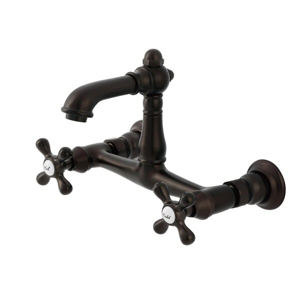 Kingston Brass Double-Handle Wall Mount Bathroom Faucet, Oil Rubbed Bronze KS7255AX - main