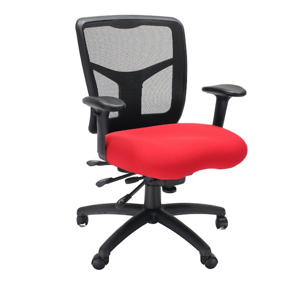 We'Re It Mesh it, Y Series Mesh Back Task Chair with Red Seat, Multi-Functional Adjustments with Black Frame MI1522-RED - main