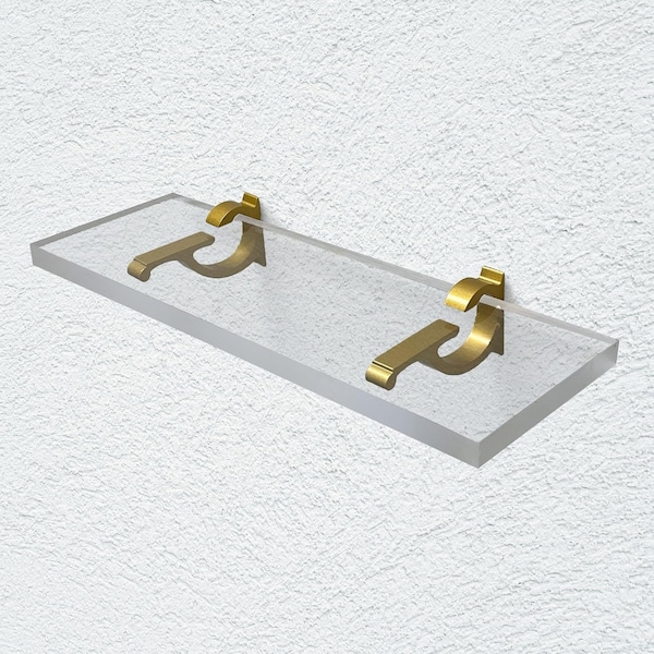 Fab Glass And Mirror Acrylic Shelf 6 x 30inces Bronze Bracket 3/4in Thickness Acrylic Pack of 1 AS19CC-6x30BR1P - main
