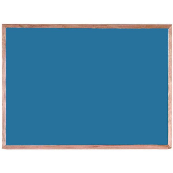 Aarco Porcelain on Steel Chalk Board, Black Porcelain on Steel Chalk Board w/ a Red Oak Frame, 36''Hx48''W OS3648B - main