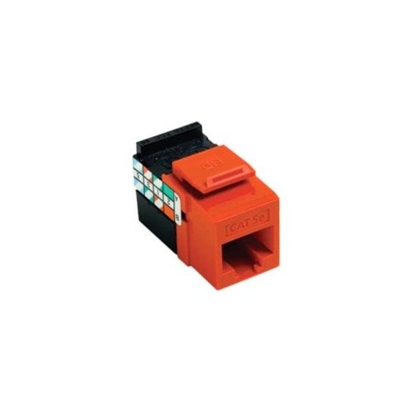Leviton 1-Port Mod Jack 110 8W8P Utp, T568A/B Cat5E Quickport, Gigamax Orange 5G108-RO5 - main