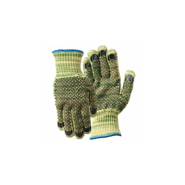 Wells Lamont Whizard Metalguard Heavy Weight Gloves with PVC Dots, Large, Gray/Gray/Yellow, 12PK 815-1881L - main