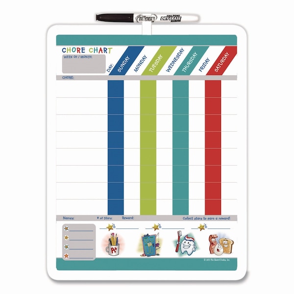 The Board Dudes Magnetic Dry-Erase Colors Chore Chart, 11 x 14 DFB55 - main