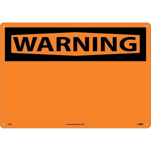 Nmc Warning Sign, English, White, Legend: No Legend W1RC - main