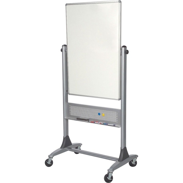 Mooreco Dry Erase Board, Plastic, 40 in, 30 in, Aluminum Frame, White, Gloss 669RU-HH - main