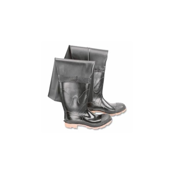Dunlop Protective Footwear Storm King Steel Toe Thigh Waders, Men's 6, 27 in, Polyester/PVC, Black/Brown 868-8604900.06 - main