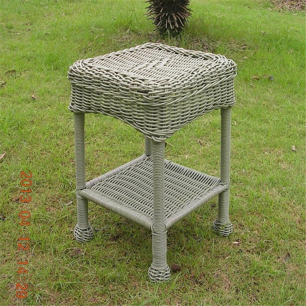 International Caravan PVC Resin Side Table, Antique Moss - Small 3160-AM - main