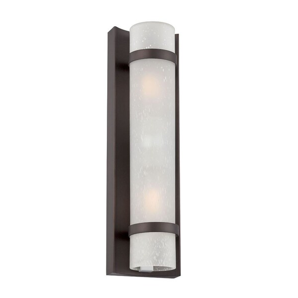 Homeroots Two Light Bronze and White Glass Wall Sconce 398548 - main