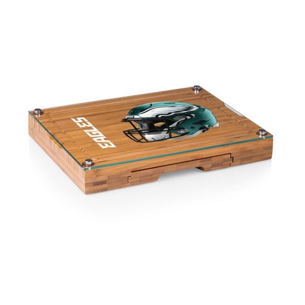 Picnic Time Family Of Brands NFL Philadelphia Eagles - Concerto Glass Top Cheese Cutting Board & Tools Set 919-00-505-244-2 - main