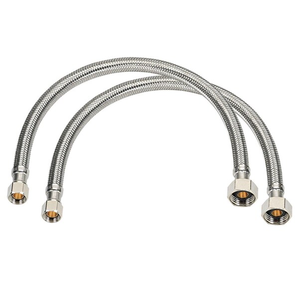 Gourmetgalley 0.5 FIP x 0.37 in. Dia. Compression Braided Stainless Steel 20 in. Faucet Supply Line GO1678197 - main