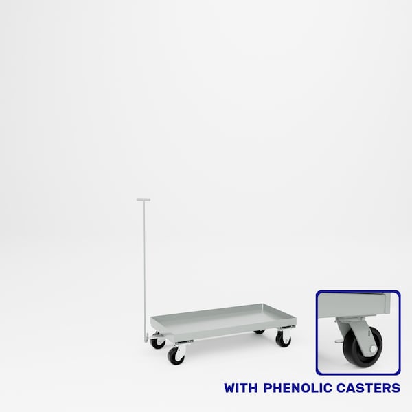 Pucel Steel Dolly with Removable Handle, 18 in W x 36 in D, Gray 18-D-36-P - main