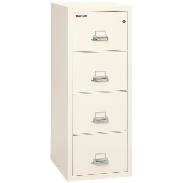 Fireking 4 Drawer, 1 Hr Fire & impact rated, 25" depth Letter Ivory White 4-1825-CIW - main
