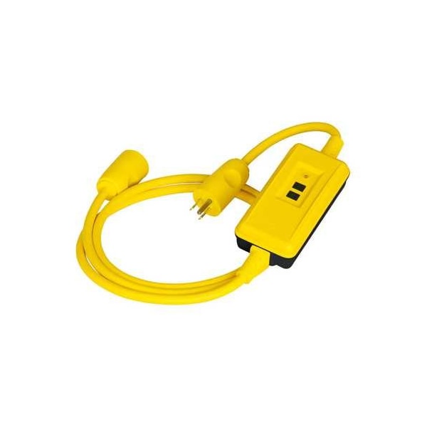 Hubbell Wiring Device-Kellems Circuit Guard Extra Heavy Duty Portable GFCI Line Cord with Manual Set, 15A, 120V AC, 6', Black GFPST6C15M - main
