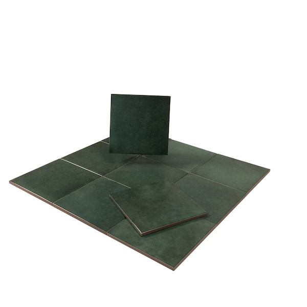 Apollo Tile Zahara 6x6 Moss Green Porcelain Zellige Square Wall and Floor Tile (5.38 sq ft/case), 22PK APLSPL88GRNGL - main