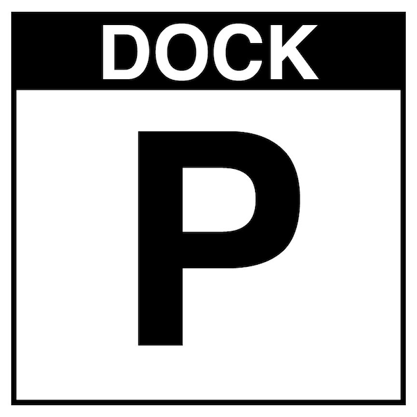 5S Supplies Loading Dock P Sign - ALM - 18in x 18in DOCKP-ALM-1818 - main