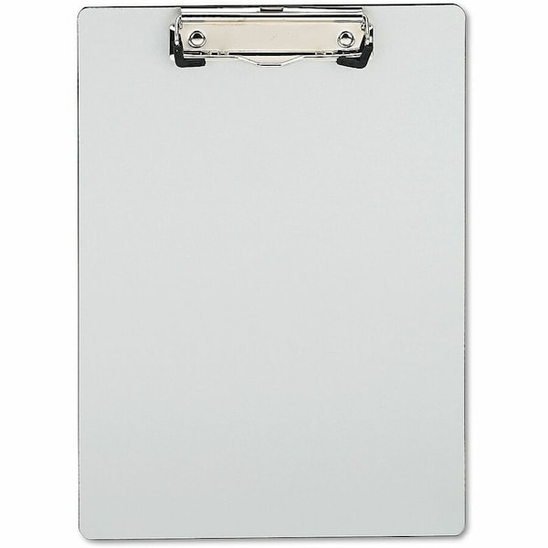 Universal One Brushed Aluminum Plastic Clipboard, 1/2" Capacity, Holds 8-1/2w x 11h, Silver UNV40303*** - main